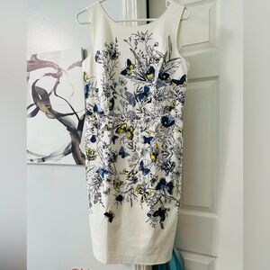 RSVP Talbots Cream Dress with butterfly detailing